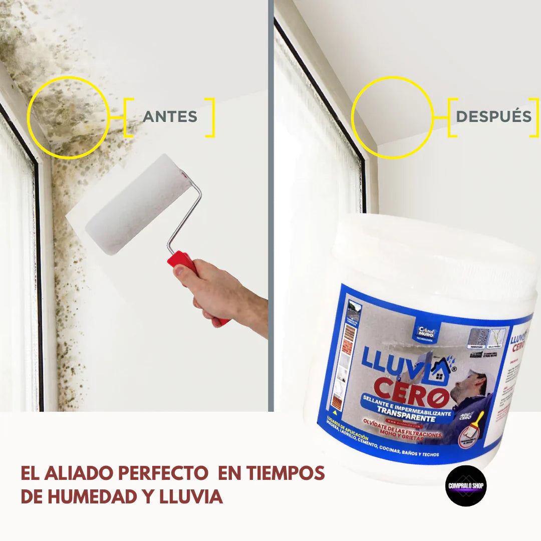 IMPERMEABILIZANTE TRANSPARENTE LLUVIA CERO® 🚫💧🏡👌 (1/2 Litro)